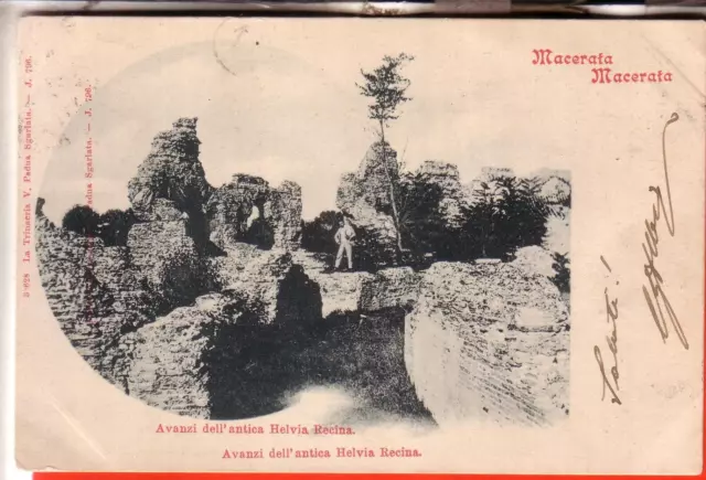 Cartolina Villa Potenza Di   Macerata   Viaggiata  1901  Avanzi Helvia Recina