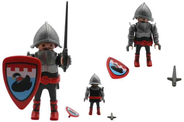 Pièce Playmobil : Armure De Dragon Avec Casque En Tête De Dragon Gris - Pour Chevalier Et Cheval - Occasion