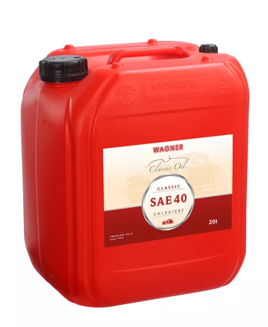 20 Liter WAGNER Classic SAE 40 unlegiert Oldtimer Motoröl Motorenöl