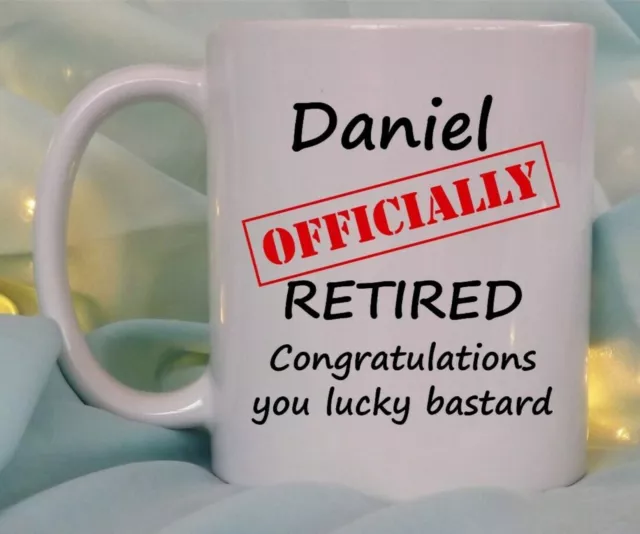 Personalised Retirement Gift Mug Funny Rude Adult Tosser Leaving Work Present