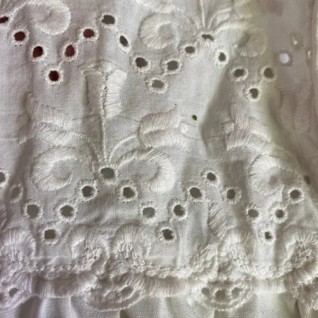 Vintage 1970s White Summer Broderie Anglaise Cotton Dress Baby 6-12 Months VGC 3