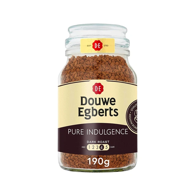 Douwe Egberts Pure Indulgence Instant Coffee in Jar, Dark Roast, 6.7-Ounce
