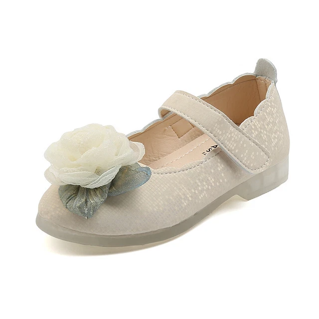 Toddler Fuax Leather Infant Kids Baby Girls Lace Floral Princess Party Shoes San