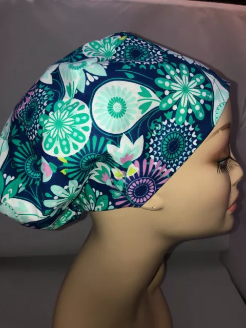 Euro Scrub Hat Kaleidoscope Surgical Cap CNOR CHEF CRNA MD Veterinarian Purple