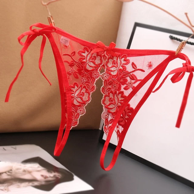 Culotte Transparente En Dentelle Brodée – Dos Ouvert, Ultra Douce Et Respirante Pour Un Effet Sensuel