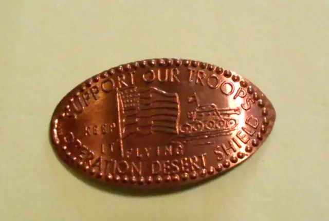 Operation Desert Storm elongated penny USA cent Support Our Troops copper coin