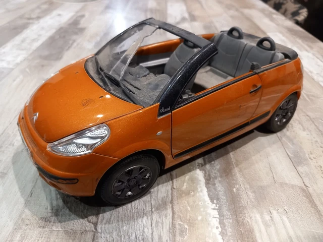 🗺 Epave Norev 1/18 Citroën C3 Pluriel Orange Sans Boite Pour Diorama