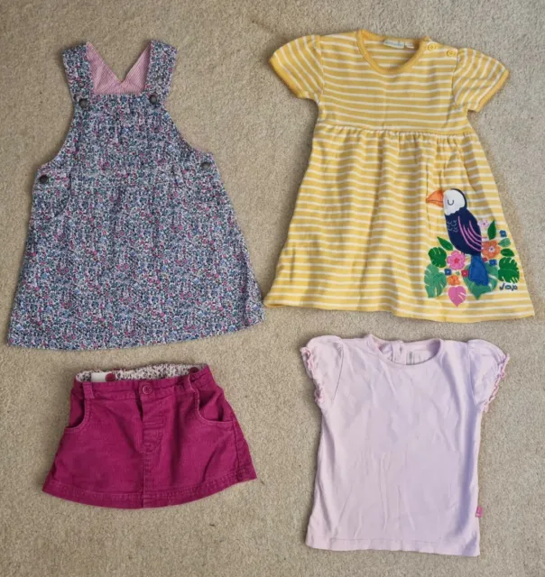 Bundle Yellow Dress, Floral Dungarees, Pink Skirt & Top Age 2-3 Jojo Maman Bebe