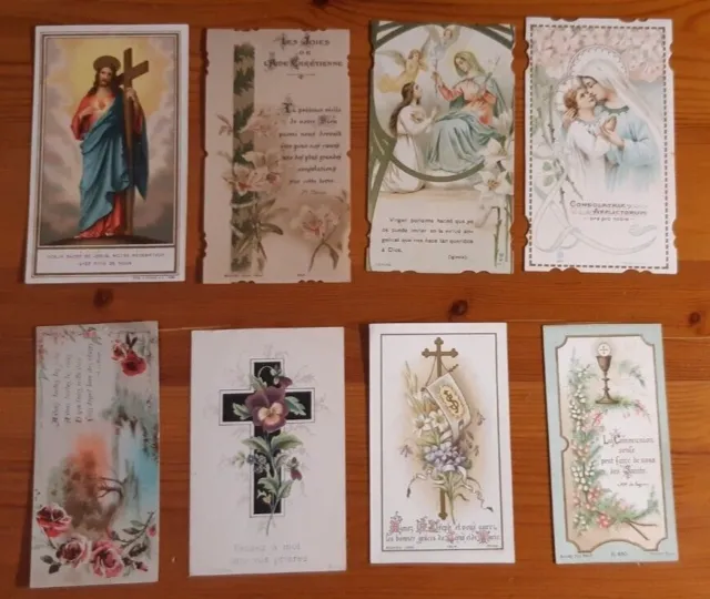 Lote de 8 estampas religiosas antiguas. Images pieuses, holy cards, santini.