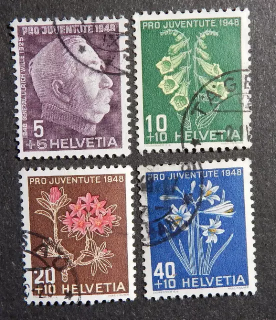 Schweiz: PRO JUVENTUTE 1948, Satz komplett, Michel-Nr. 514  - 517,  gestempelt