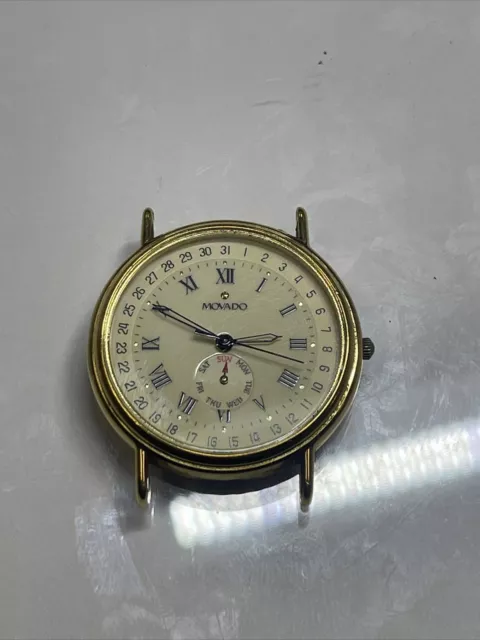 Movado 87-06-885 Calendar 34mm ETA 255-495 For Repair, Runs And Stops
