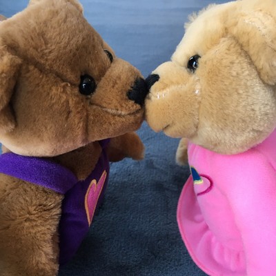 Hallmark Love And Kiss Kiss Bears Couple New With Tags Magnetic Noses VERY CLEAN