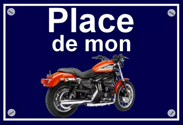 plaque " PLACE DE MON HARLEY DAVIDSON SPORTSTER 1200 " ( 22 cm x 15 cm x 3 mm )