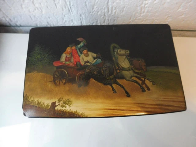 Boîte En Laque Russe Peinte à La Main - Conte Russe - Original