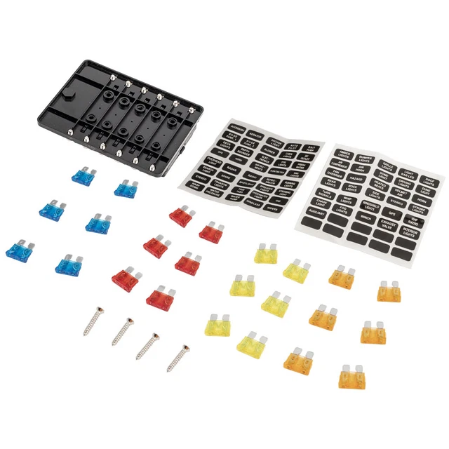12-Way Auto Blade Fuse Holder Box Block with Waterproof for 12V 32V Car Marine