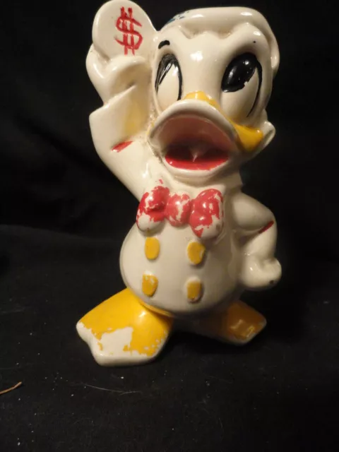 Donald Duck China Bank Circa 1940s Leeds China Painted Disney