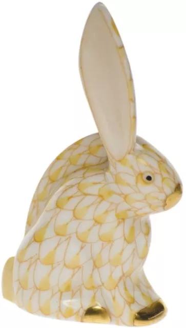 Herend Mini Rabbit Figurine Butterscotch Fishnet #Vhj-05338 Brand Nib Cute Save$