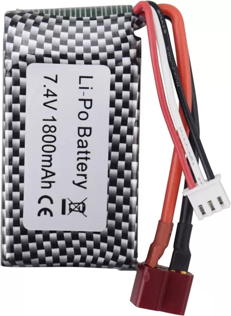 Batterie lithium 7.4 V 1800 mAh connecteur T-Plug pour WLTOYS A959-B A969-B RC