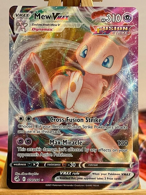 CARTE POKÉMON MEW Vmax 114/264 Poing de Fusion EB08 FR NEUVE EUR 18,90