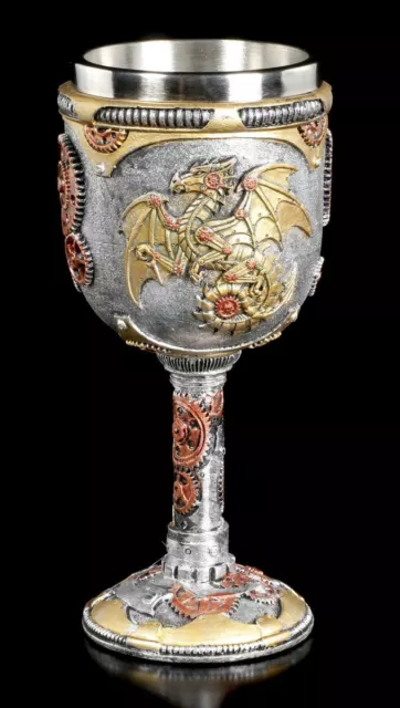 Steampunk Calice - Mécanique Drache - Fantastique Gothique Verre à Vin Gobelet