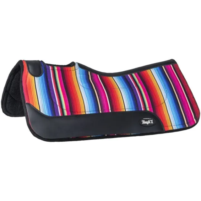 Serape print contoured felt Western saddle pad 31" x 32  x 3/4" Tough 1