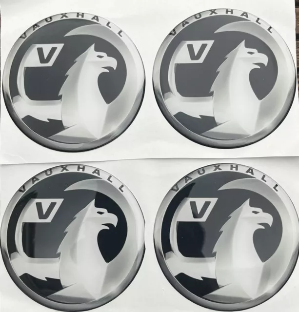 4 X Vauxhall Adhesive Sticker Wheel Emblem  Gel Centre Cap Size  70mm Uk Stock