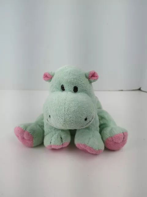 TY Pluffies Hippo Tubby Plush Doll Vintage Tylux Lovey Mint Green Pink Floppy