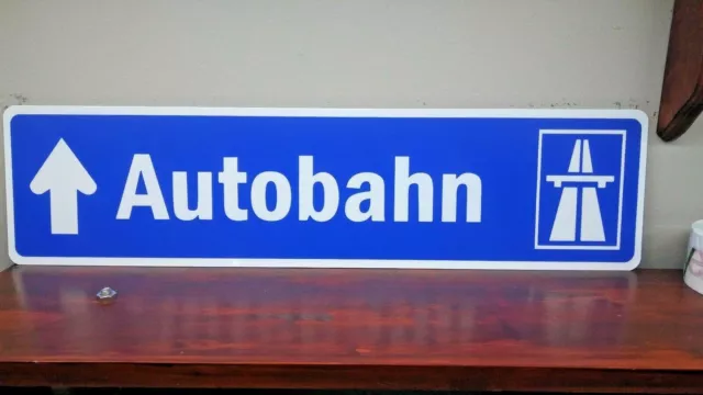 Autobahn European Street Aluminum Sign  6" x 24"