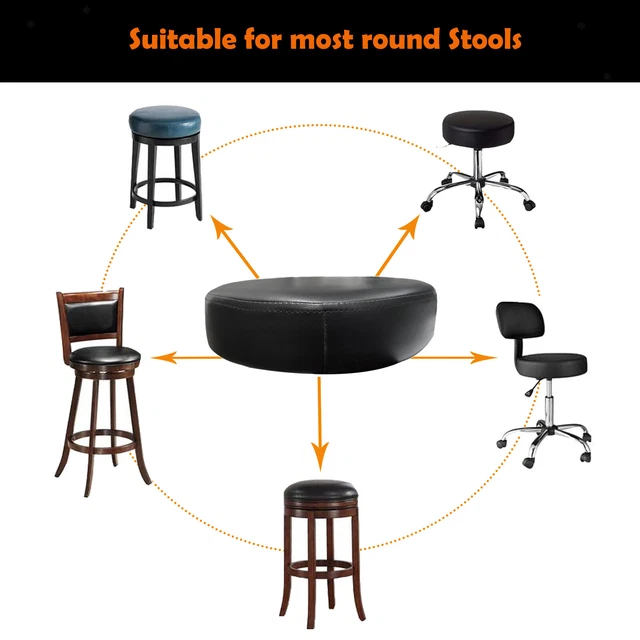 Siège de Remplacement Universel pour Tabouret de Bar Rond, Diamètre 13,4 "pour