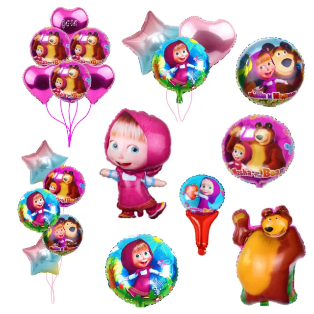 Mascha und der Bär Folienballon Masha Ballon zum 1 - 6 Mädchen Geburtstag Party