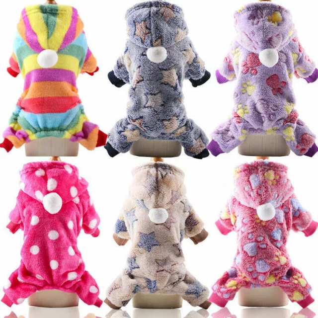 Pet Winter Star Clothes Warm Puppy Dog Cat Jumpsuit Pet Apparel Pajamas Coat AU