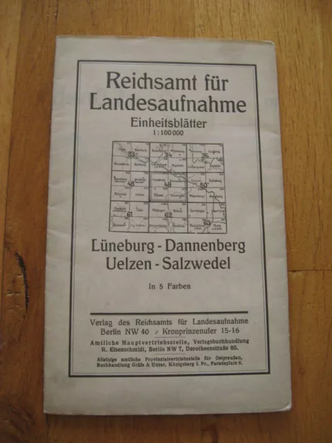 alte Landkarte Einheitsblatt Nr. 49 Lüneburg Dannenberg Uelzen Salzwedel v. 1921