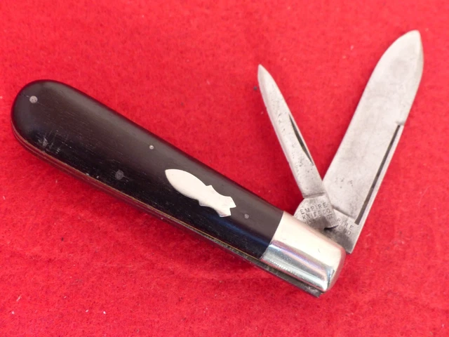 1856-1930 Empire Winsted CT ebony 4" closed swell end jack knife