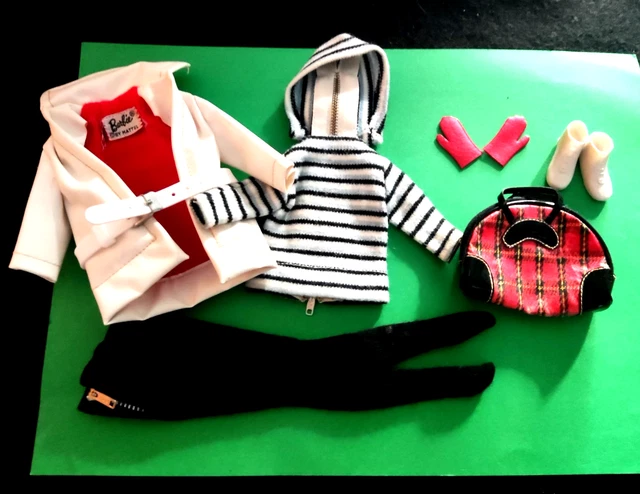 BARBIE VTG TENUE Winter Holiday #975 Mattel 1960-quasi-complète, BE, sans poupée EUR 55,00 - FR