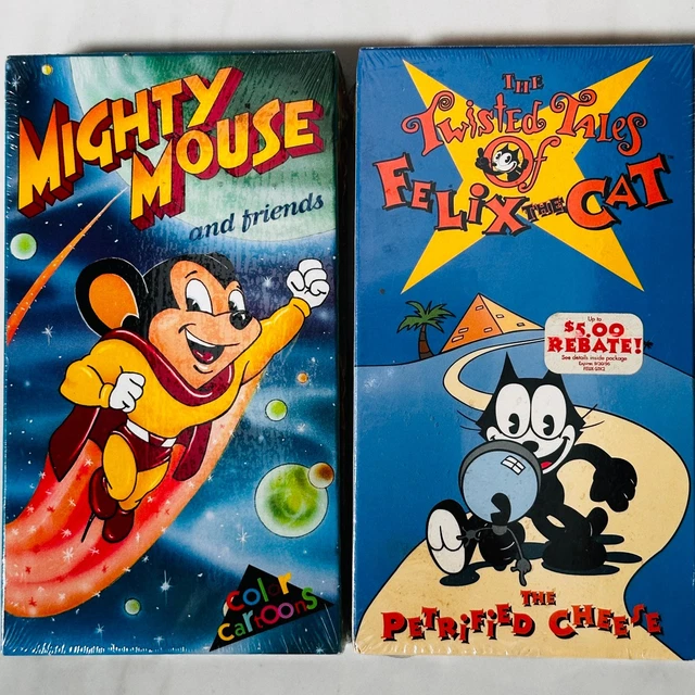 CLASSIC CARTOON - VHS New Sealed Lot of 2 - Mighty Mouse - Felix The ...