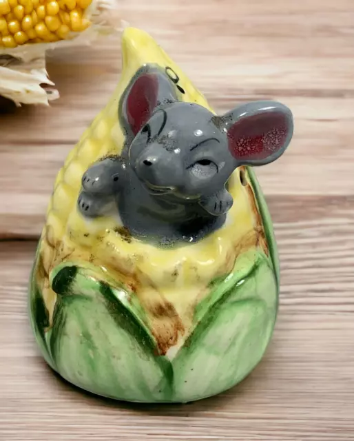 Mouse in Ear of Corn Vintage Pepper Shaker Japan SINGLE ONLY