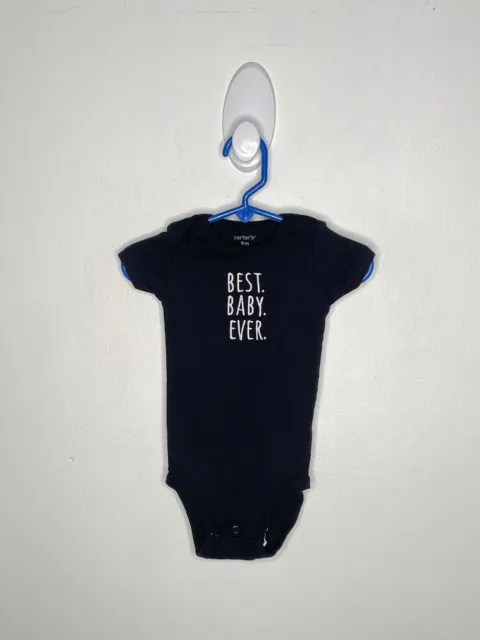 Carters One Piece Bodysuit Baby Size 9 Months Short Sleeve Black