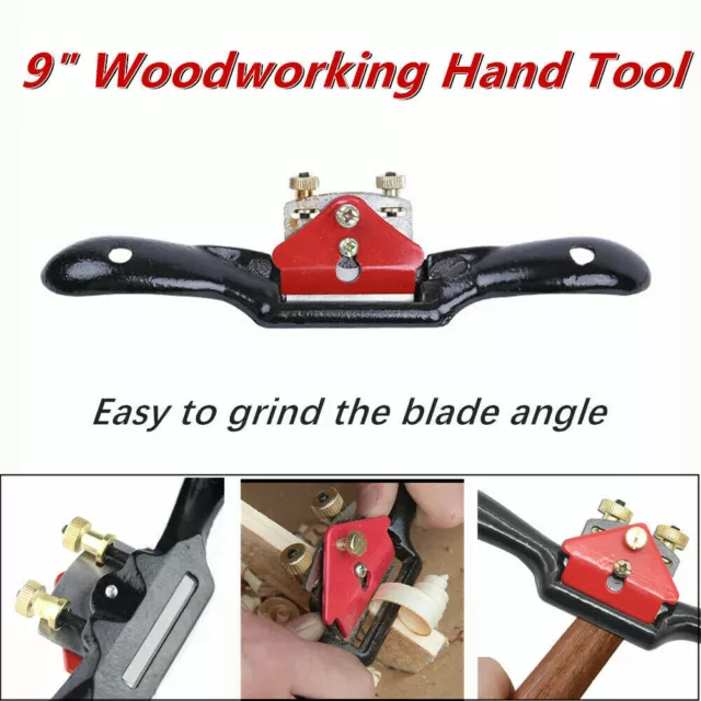 9 Inch Adjustable Woodcraft Metal Blade Spoke Shave Plane Wood Working Hand Tool