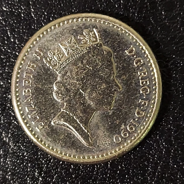 1990 UK 5 Pence Coin Queen Elizabeth II Great Britain England