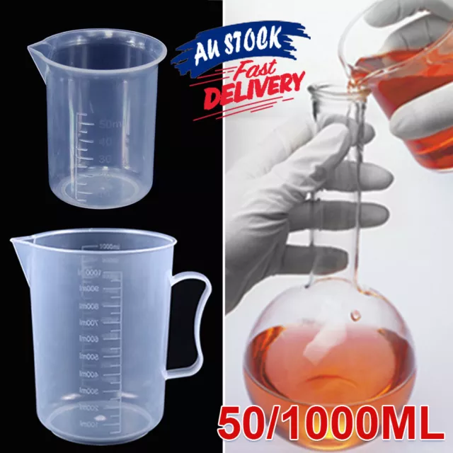 50/1000ml Pitcher Plastic Measuring Cup Kitchen Beaker Spout Jug Pour