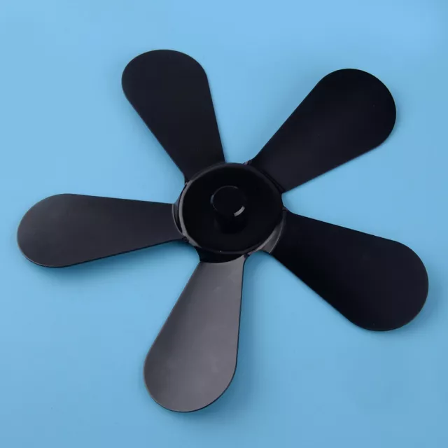 Black 5 Blades Stove Fan Blade Heat Powered Wood Log Burner Fireplace Fan Blade