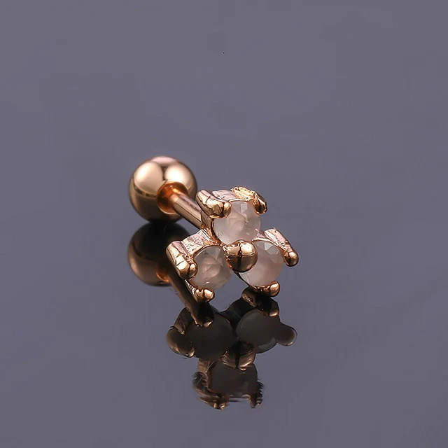 1Pcs Simple Flower Ear Bone Nail Spiral Stud Earrings For Women Girls
