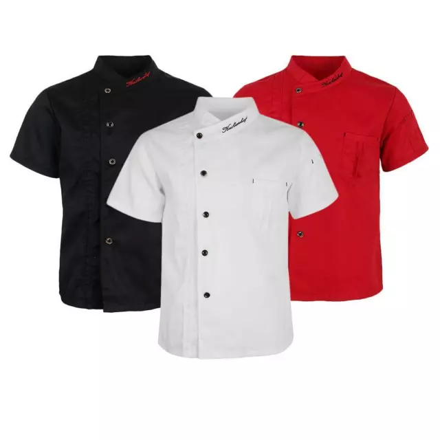 Veste   à Manches Courtes pour Hommes et Femmes, Chemise de Cuisinier