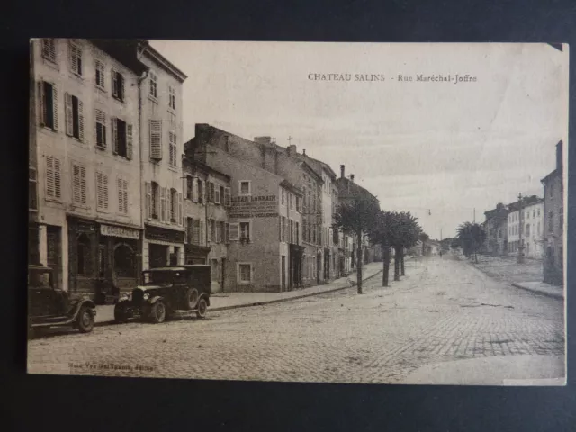 CHATEAU SALINS Moselle CPA 57 rue Joffre voiture magasin voitures
