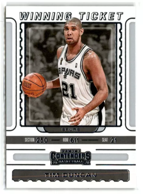Tim Duncan  San Antonio Spurs 2019 Panini Contenders Winning Ticket  #23