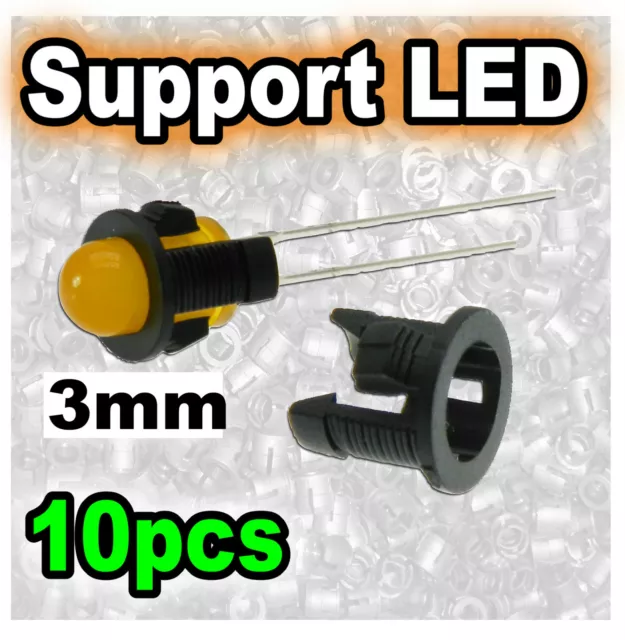 959/10# Support LED 3mm modèle 1 --- 10pcs