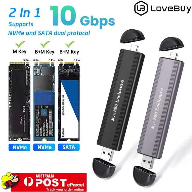 M2 SSD Case NVME SATA Dual Protocol M.2 to USB Type C 3.2 SSD Adapter NVME PCIE