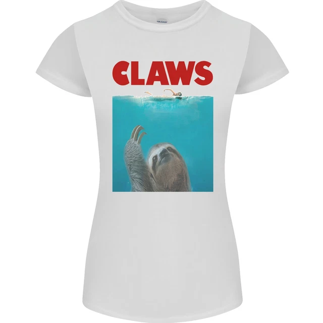 Claws Funny Sloth Parody Womens Petite Cut T-Shirt