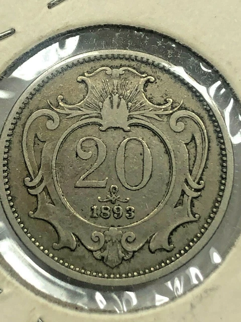 1893 Austria 20 Groschen Foreign Coin #238