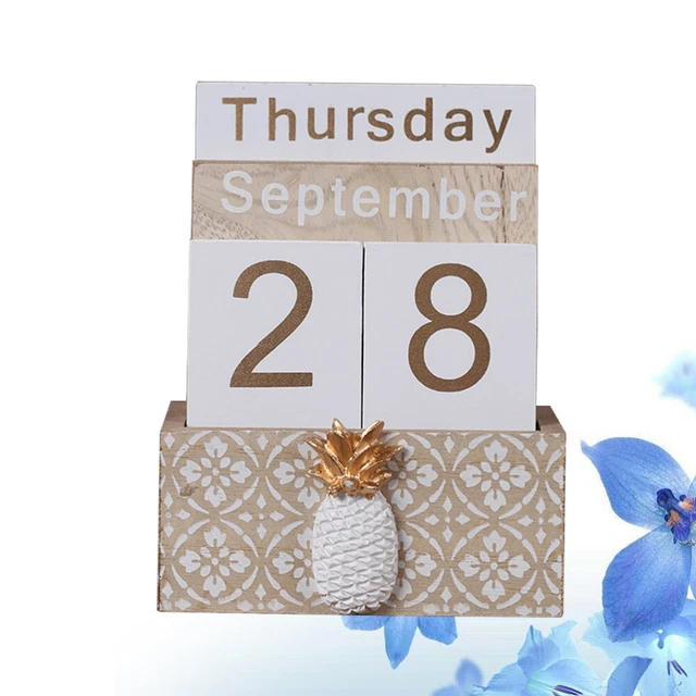 Holzblock Tischkalender Für Zu Hause Jahrgang Schreibtisch Deko